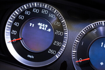 Fototapeta Modern car dashboard close-up view obraz