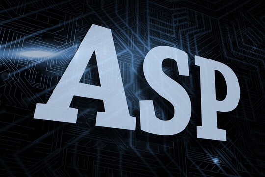 Asp against futuristic black and blue background