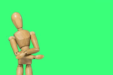 wooden doll leader on colorful background