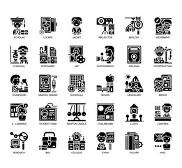 Set of college thin line and pixel perfect icons for any web and app project.