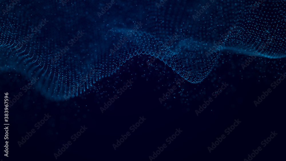Poster Abstract technology wave. Analytics view. Futuristic background. 3d rendering.
