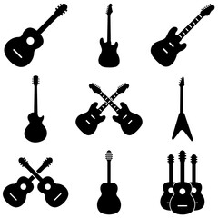 Naklejka premium Guitar icon, logo isolated on white background