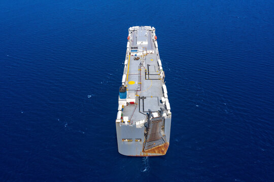 Car carrier Ship at sea, Aerial image. 