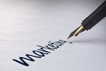 Fountain pen writing Marketing