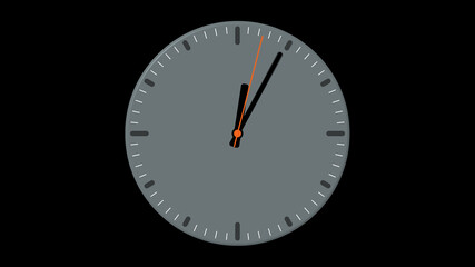 gray wall clock shows the time