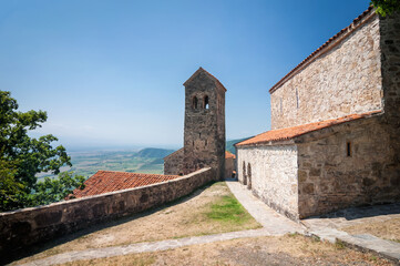 Obraz premium View of the Nekresi monastery and the Alazani valley, Georgia.