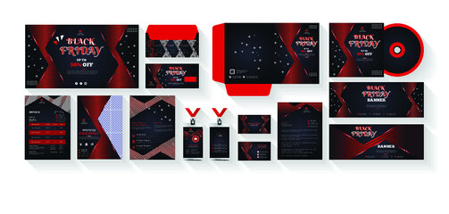 Black Friday BRAND identity stationary & SOCIAL MEDIA Corporate identity Vector set