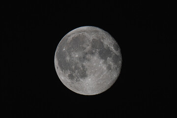 Full Moon close-up with visible moon crater, Germany