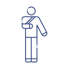 person with hand break line style icon