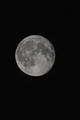 Full Moon close-up with visible moon crater, Germany