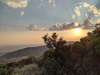 sunset in the mountains