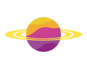 saturn planet space isolated icon