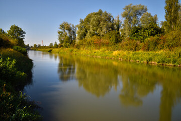 Fototapeta na wymiar panoramic view of the Adda river in Lombardy