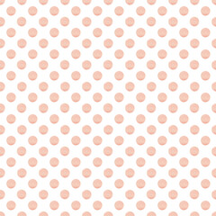 Seamless pattern of watercolor beige polka dots on a white background. Repeat polka dot. Use for weddings, invitations, birthdays