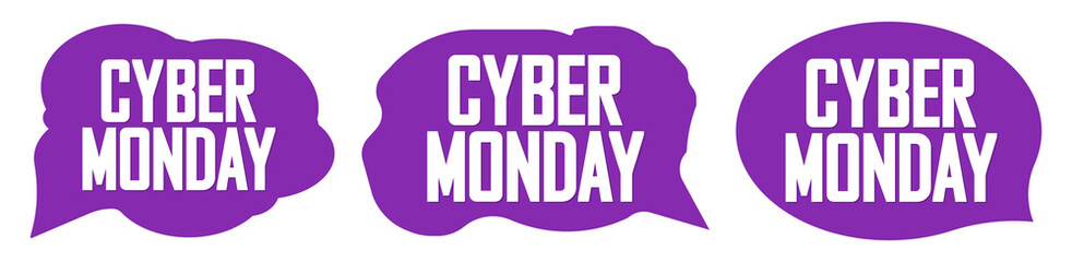 Cyber Monday, Set Sale banners design template, discount tags, final season offers, vector illustration
