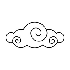 chinese cloud line vector design
