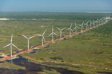 Geradores de energia eólica no Piauí, Parnaíba.  © Zig Koch