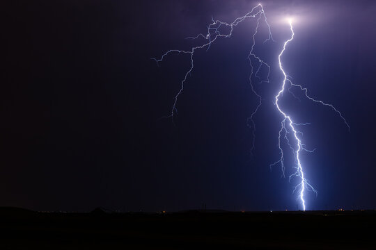 lightning bolt strike in a thunderstorm