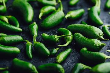 Jalapeno Peppers on Concrete Background