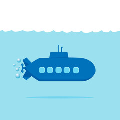 Obraz premium blue submarine drawing