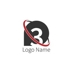 Number 3 circle icon Logo, design number + icon circle concept