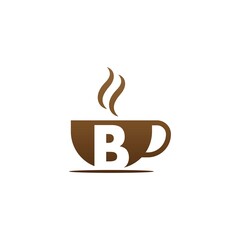 Coffee cup icon design letter B  logo