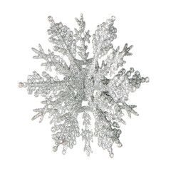 Plastic silver color snowflake