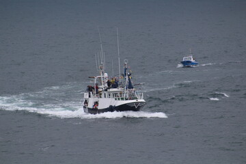 Maritime procession at the festival of El Cristo del Amparo. In the town of Comillas.