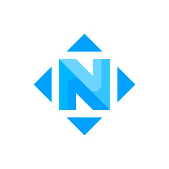 Modern Letter N logo design vector