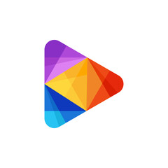 Modern play logo design vector