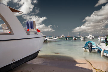 Caribbean Sea. Harbor for tourist boats and catamarans