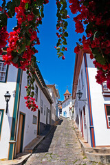 Typical street of Diamantina, historical city in Brazil 