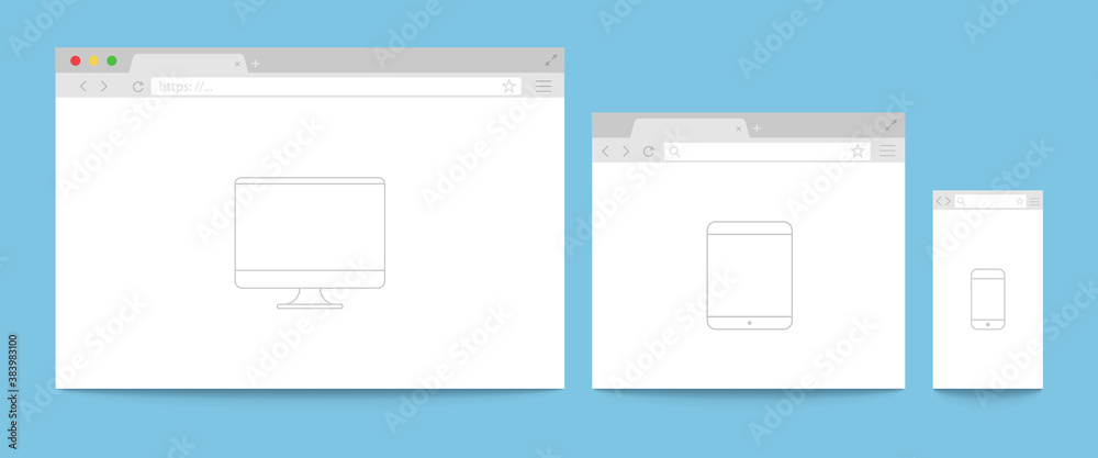 Poster web browser window. realistic blank browser window with shadow on transparent background. flat blank