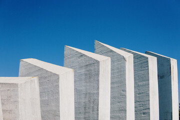 concrete wall and blue sky