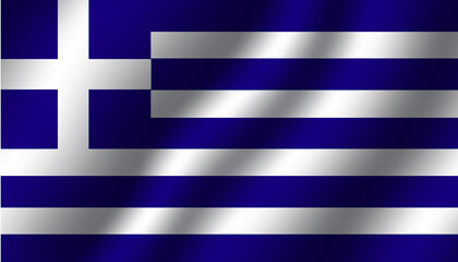 greece national wavy flag vector illustration