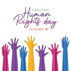 international human rights and hands up vector design