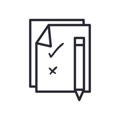 vote paper with pencil line style icon vector design