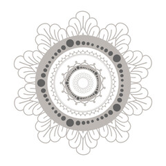 mandala silver flower shaped vector design