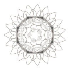 mandala silver flower shaped vector design