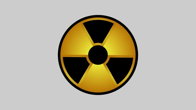 Nuke sign symbol rotating 360 degrees animation