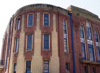 the former garrick theatre building on lord street in southport an example of 1930s brick art deco...