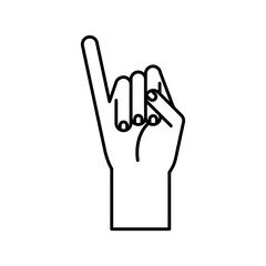 Obraz premium hand sign language i line style icon vector design