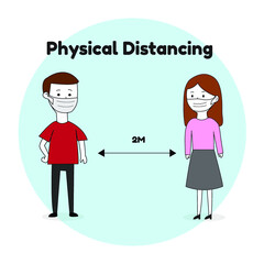 Illustration Vector Graphic of Physical Distancing.