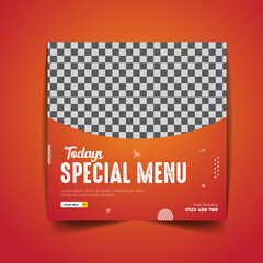 Modern Social Media Templates for Food. Fully editable text and scalable to any size. With a modern color scheme.