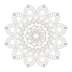 mandala silver flower shaped vector design