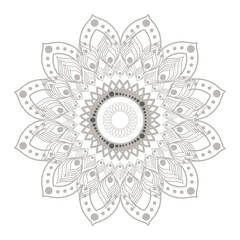 mandala silver flower shaped vector design