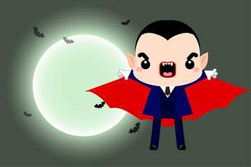 Halloween cartoon Count Dracula. Vector illustration
