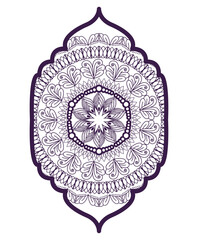 mandala in frame purple vector design