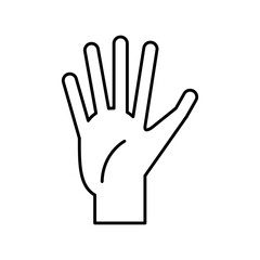 Fototapeta na wymiar hand sign language five number line style icon vector design