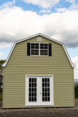 American style wooden shed exterior view